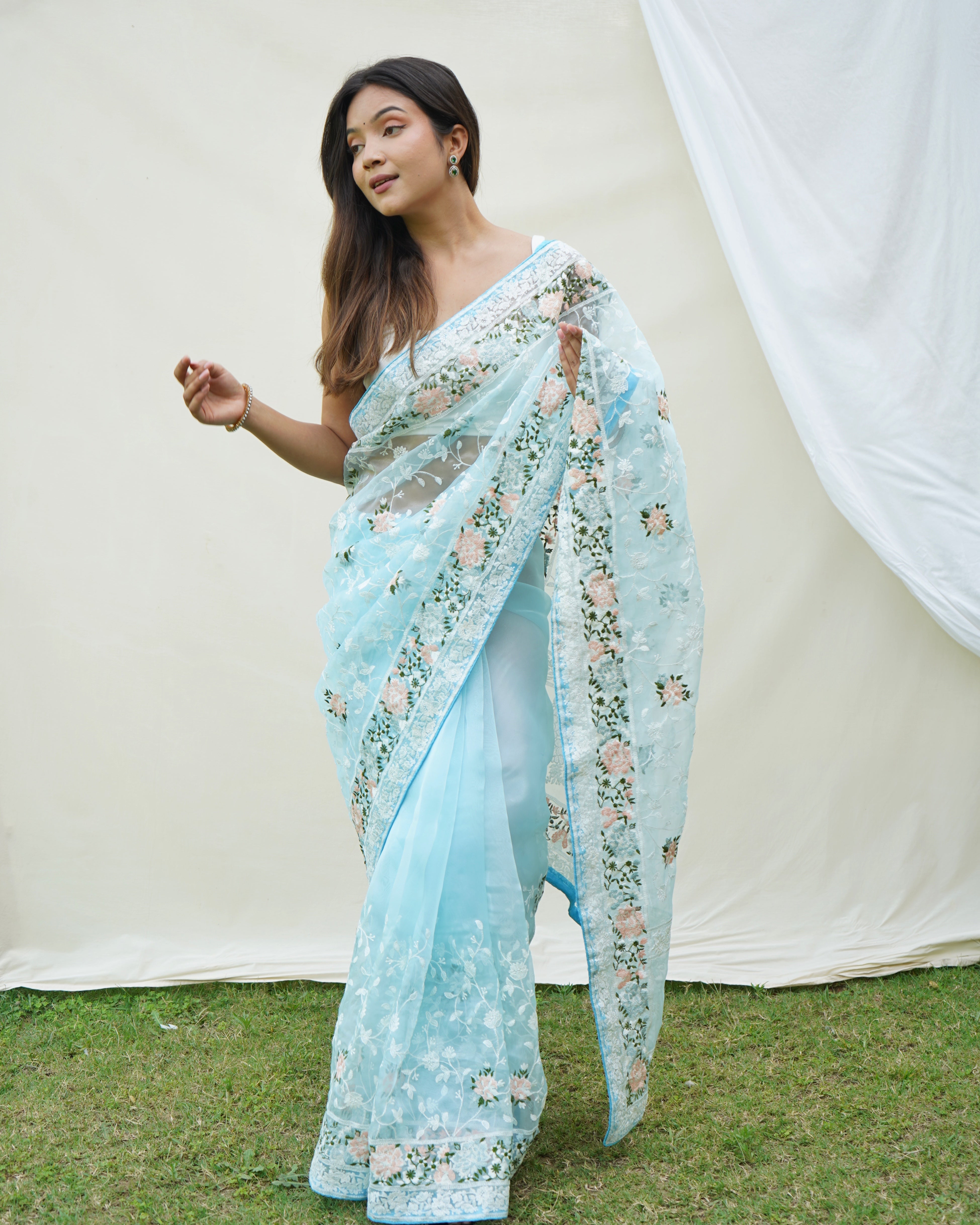 Pure organza clearance sarees online