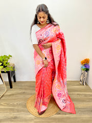 Samrpika Gajri Pink Silver Zari Worked Heavy Banarasi Saree