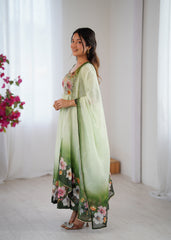 Floral Bloom Mint Green Anarkali