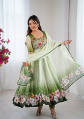 Floral Bloom Mint Green Anarkali