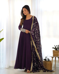 Indigo Stunning Anarkali Gown with Heavy Fox Georgette Flair