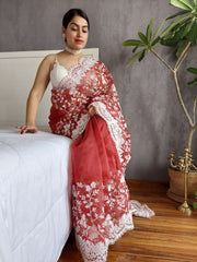 Sahara Organza Silk With  Jhal Zari Embroidery Saree