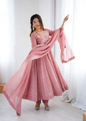 Step into elegance with this dusty rose Anarkali