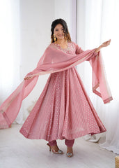 Step into elegance with this dusty rose Anarkali