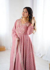 Step into elegance with this dusty rose Anarkali