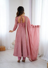 Step into elegance with this dusty rose Anarkali