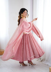 Step into elegance with this dusty rose Anarkali
