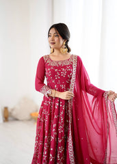 Royal Rani Pink Blossom Embroidered Anarkali