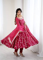 Royal Rani Pink Blossom Embroidered Anarkali