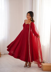 Noor e Maroon Designer Anarkali