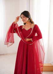 Noor e Maroon Designer Anarkali