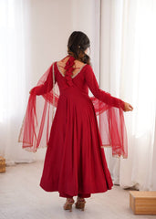 Noor e Maroon Designer Anarkali