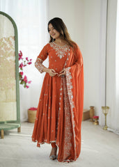 Get Your Perfect Twirl In This Rust Orange Glow Anarkali