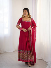 Where Floral Embroidery Meets The Rani Pink Dream Anarkali
