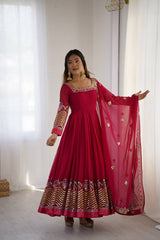 Where Floral Embroidery Meets The Rani Pink Dream Anarkali