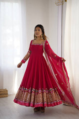 Where Floral Embroidery Meets The Rani Pink Dream Anarkali