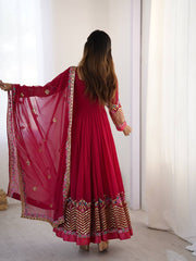 Where Floral Embroidery Meets The Rani Pink Dream Anarkali