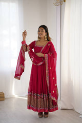 Where Floral Embroidery Meets The Rani Pink Dream Anarkali