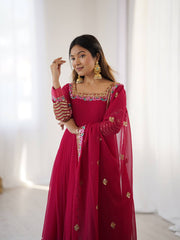 Where Floral Embroidery Meets The Rani Pink Dream Anarkali