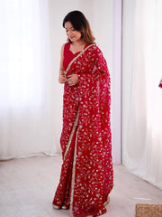 The Royal Red Embroidered Drape