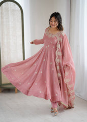 Blush Pink Elegance with a Touch of Festive Charm