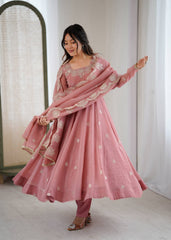Blush Pink Elegance with a Touch of Festive Charm