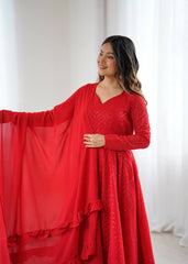 Premium Soft Georgette Suit with Lucknowi  Sequence Work