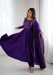 Royal Noor Imperial Purple Anarkali Set