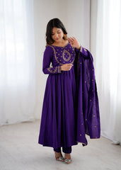 Royal Noor Imperial Purple Anarkali Set