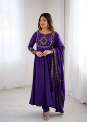 Royal Noor Imperial Purple Anarkali Set