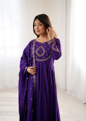 Royal Noor Imperial Purple Anarkali Set