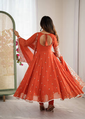 Get Your Perfect Twirl In This Rust Orange Glow Anarkali