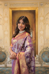 Kanjivaram Silk Violet Premium Saree