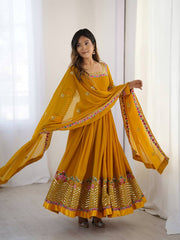 Where Floral Embroidery Meets The Mustard Dream Anarkali