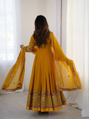 Where Floral Embroidery Meets The Mustard Dream Anarkali