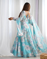 Shabnam Sky Blue Flow Anarkali