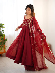 The Classic Maroon Embroidered Elegant Set