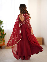 The Classic Maroon Embroidered Elegant Set