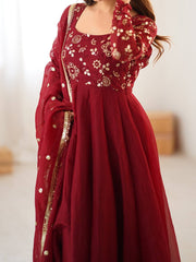 The Classic Maroon Embroidered Elegant Set