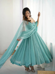 Ethereal Grace in Aqua Silk