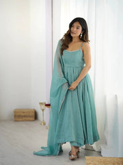 Ethereal Grace in Aqua Silk