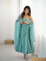 Ethereal Grace in Aqua Silk