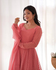 Premium Soft Georgette Suit with Lucknowi  Sequence Work