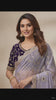 Lavender Color Pure Fendy Satin Silk Heavy Embroidery Work Saree With blouse