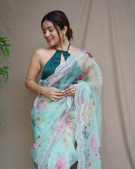 Handwork Best New Arrivals Organza Light Green Saree