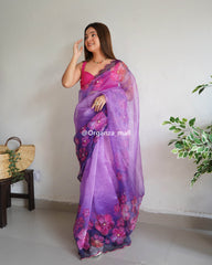 Festival Special Lavender Pure Organza Saree