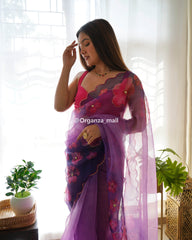 Festival Special Lavender Pure Organza Saree