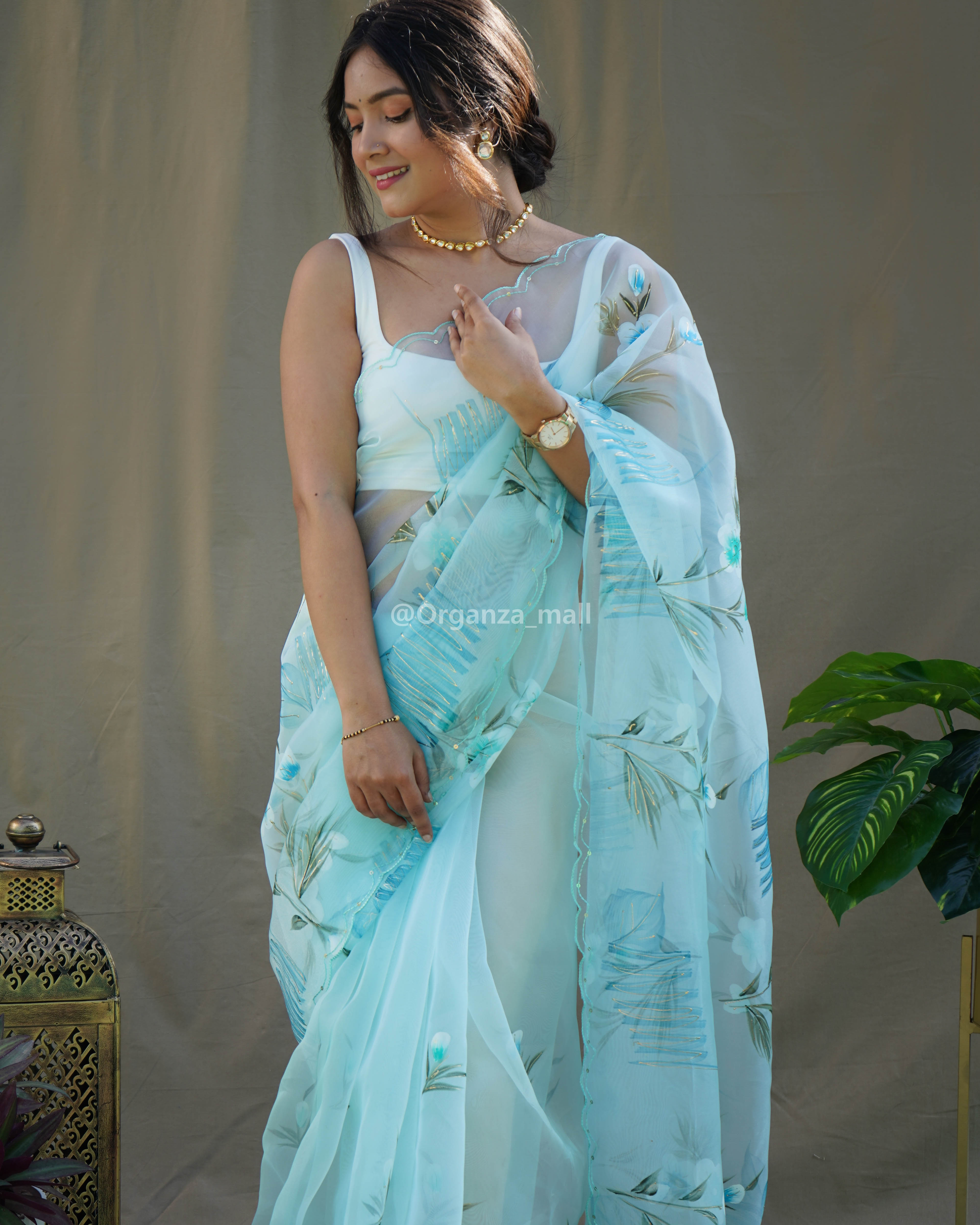 Pure Organza Silk Saree With Chikankari Work – Orgenza Store