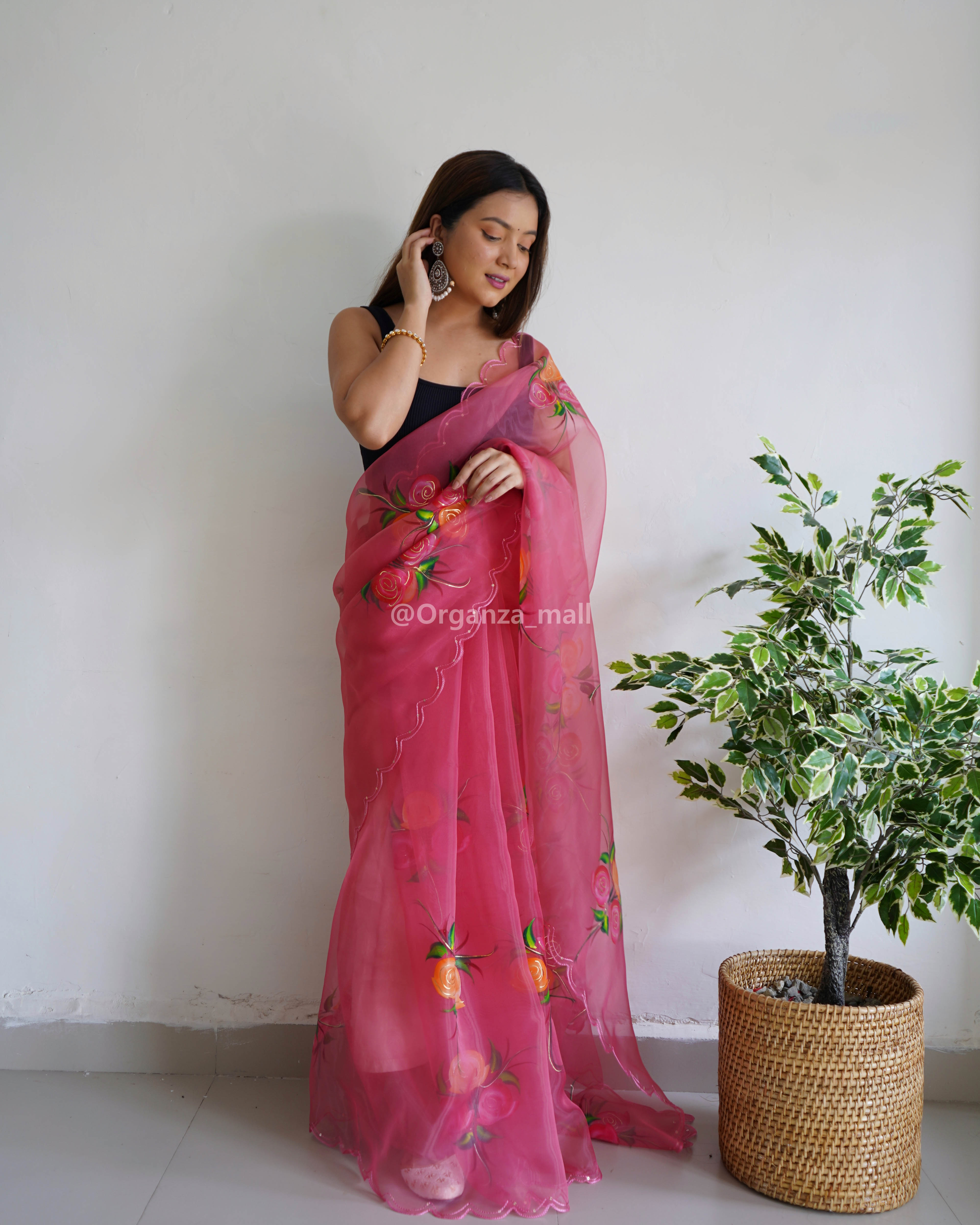 Pure organza hot sale sarees online