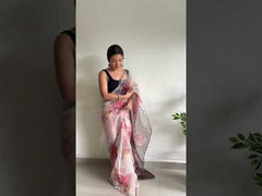 Festival Special Off White Pure Organza Saree